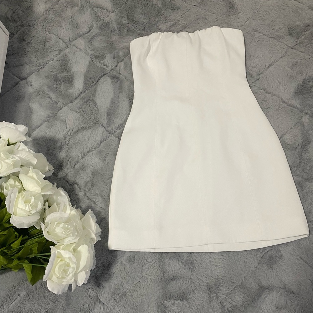 Maci Crepe Mini Dress - White